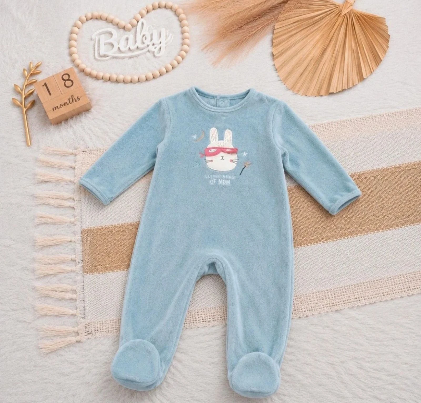 🐰Pyjama en velours motif lapin - taille 18 mois 🐰